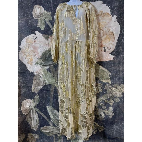 New Anthropologie Shruti Sancheti Tie-Neck Maxi Dress Size Large - Picture 6 of 9